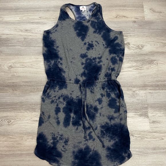 Sundry Blue & Gray Sleeveless Racerback Oversized Tie Waist Tank Dress Size 4 - Picture 9 of 16